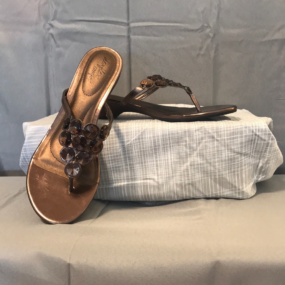 Bejeweled Copper Sandals